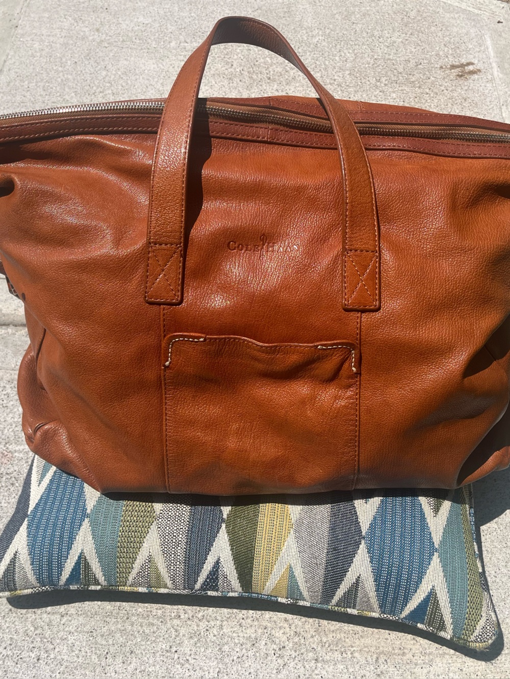 Cole Haan Brown Leather Weekender Tote